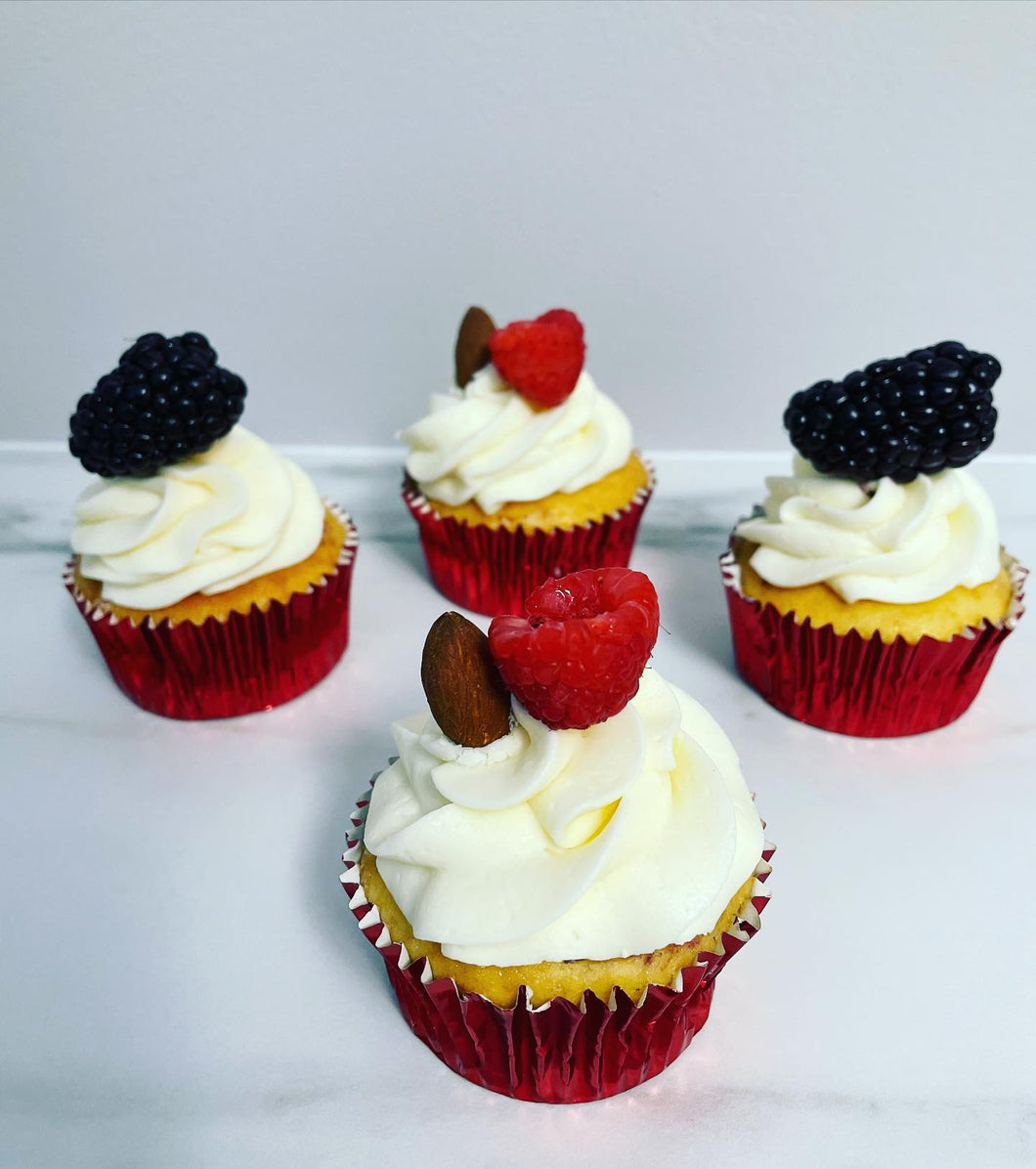 Almond and Berry Cupcakes